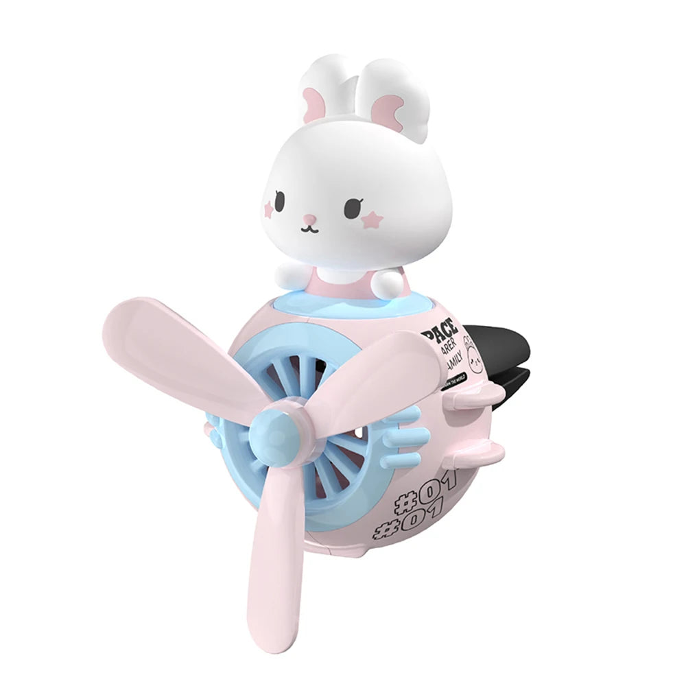 Car Air Freshener Bear Pilot Auto Accessories Interior Perfume Diffuser Rotating Propeller Outlet Fragrance Magnetic Design
