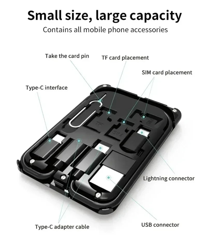 Mobile Phone Adapter USB C Multi-function Line Take Card Needle Card Slot for Lighting Conversion Set USB A & Type C To Micro