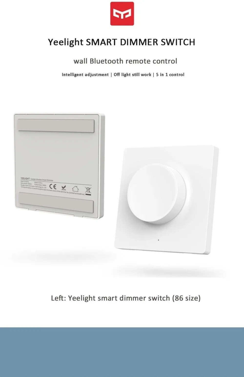 Yeelight Smart Wireless Switch Dimmer Switch Wall Switch Smart Light Remote Control Intelligent adjustment for xiaomi smart home