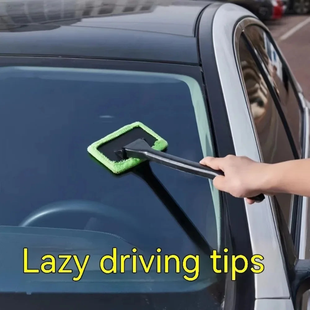 Car Front Windshield Cleaning Brush Interior Dust Removal Window Scraping Towel Sponge And Scratch Free Cleaning Tool Set