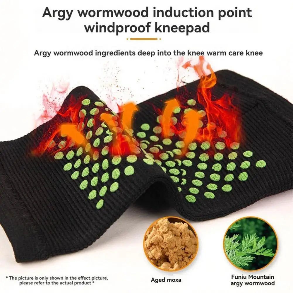 Self Heating Knee Pads,Warm Wormwood Self Heating Knee Brace Support, Long Compression Sleeve for Arthritis Joint Pain Relief