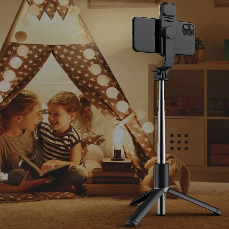 New Selfie Stick 1045mm Wireless Bluetooth Remote Shutter LED Fill Light Extended Stable tripod for Android IOS Cellphone