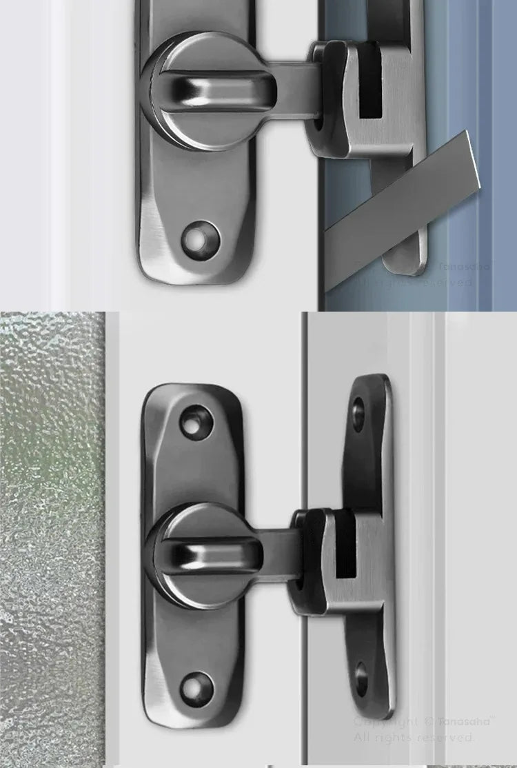 Hasp Latch Door Lock Anti-theft Buckle Latch Zinc Alloy Black Cabinet Locks Safety Lock Sliding Door Lock Door Bolts Hardware