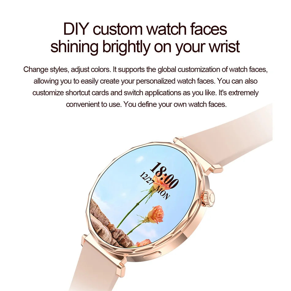 2025 New GPS Tracking Smartwatch Women AMOLED HD Screen Heart Rate Bluetooth Call IP68 Waterproof Smart Watch Android IOS