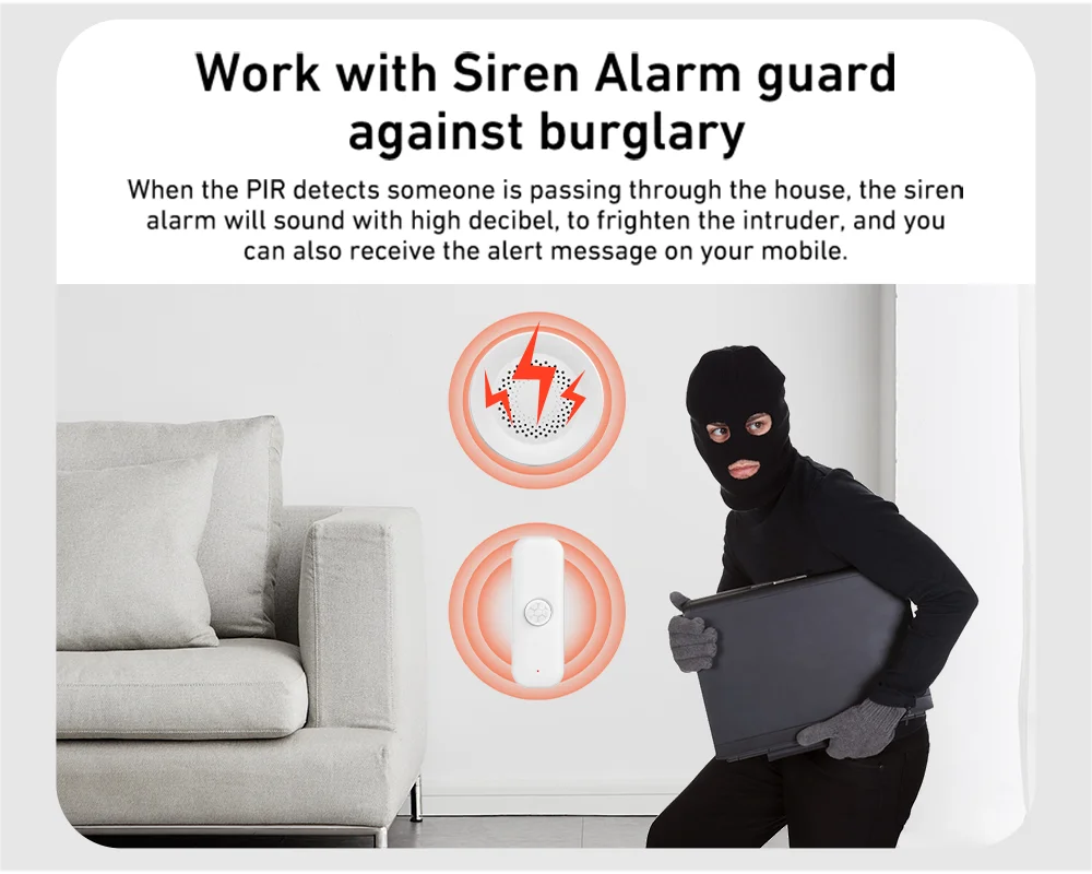 Tuya WiFI Motion Sensor PIR Smart Human Body Home Burglar Sensor APP Remote Control Via Smart Life For Smart Home Support Alexa