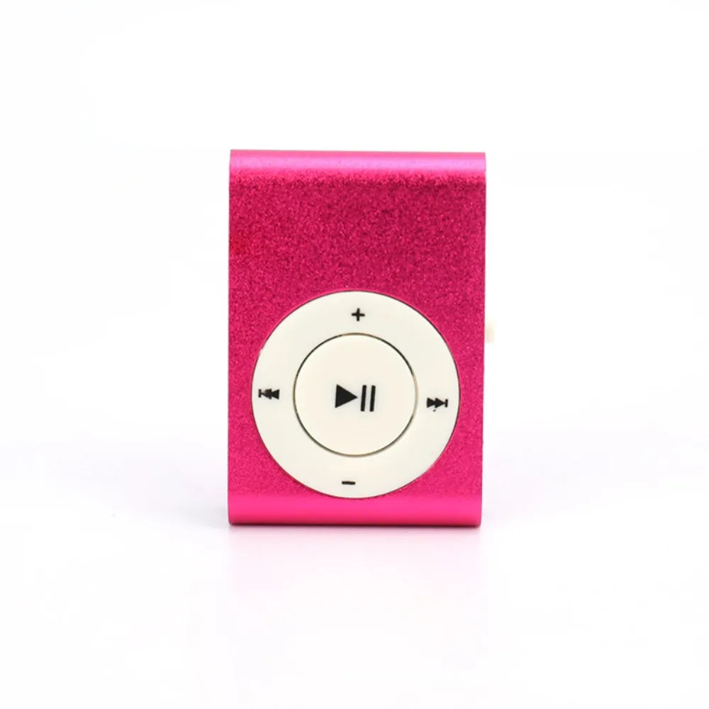 مشغل MP3 صغير جديد محمول يعمل بمنفذ USB، بتصميم أنيق ومشبك ملون، يدعم بطاقات الذاكرة الخارجية (TF).