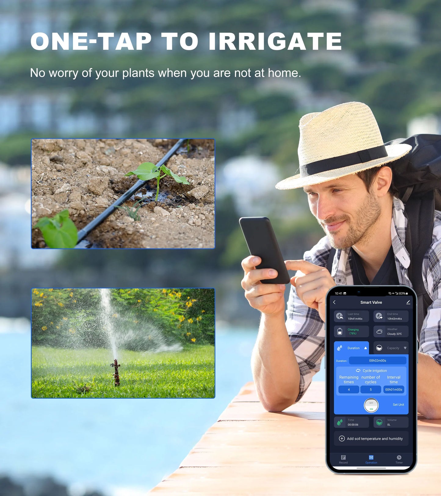 GIRIER Tuya Smart Water Timer Solar Powered Wifi Hose Faucet Timer with Brass Inlet Programmable Sprinkler Timer No Hub Required