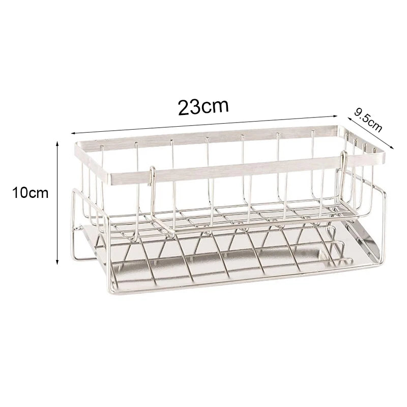 Sink Cleaning Tools Storage Rack Kitchen Multifunctional Stainless Steel Drain Rack for Sponge Cleanser Organizer Rag Hanger