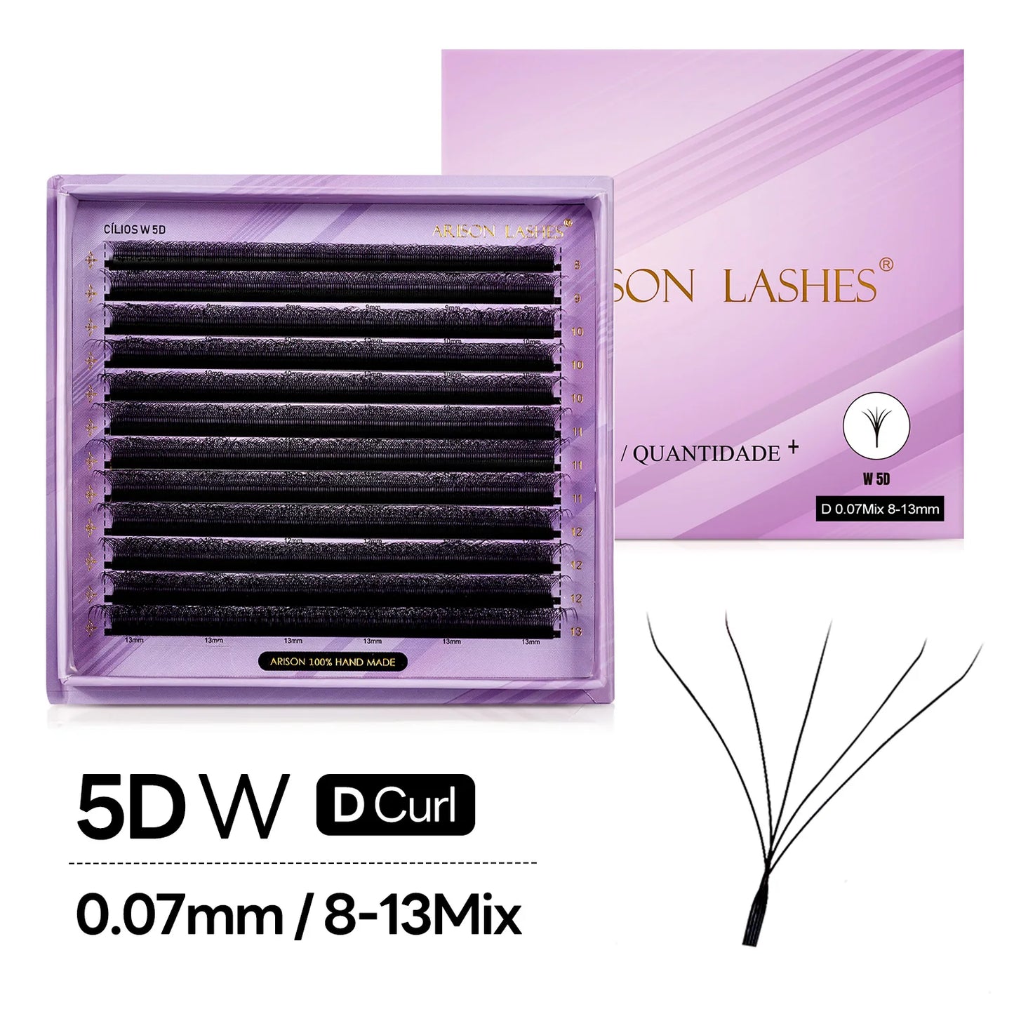 ARISON 5DW Magnetic Box False Eyelashes Matte Black Eyelashes Extension Supplies High Quality Professional Makeup Toos