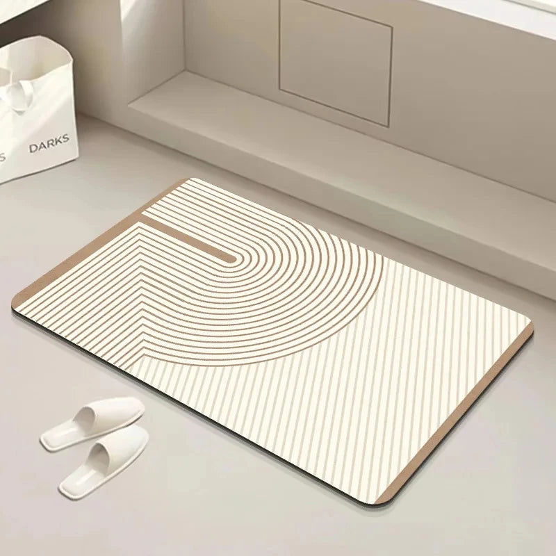 Non-Slip Bath Mat Diatomite Mat with Rubber Padding Soft Super Absorbent Bathroom Rug Foot Mat for Hallway Shower Toilet Mats
