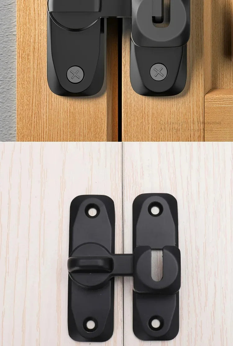 Hasp Latch Door Lock Anti-theft Buckle Latch Zinc Alloy Black Cabinet Locks Safety Lock Sliding Door Lock Door Bolts Hardware