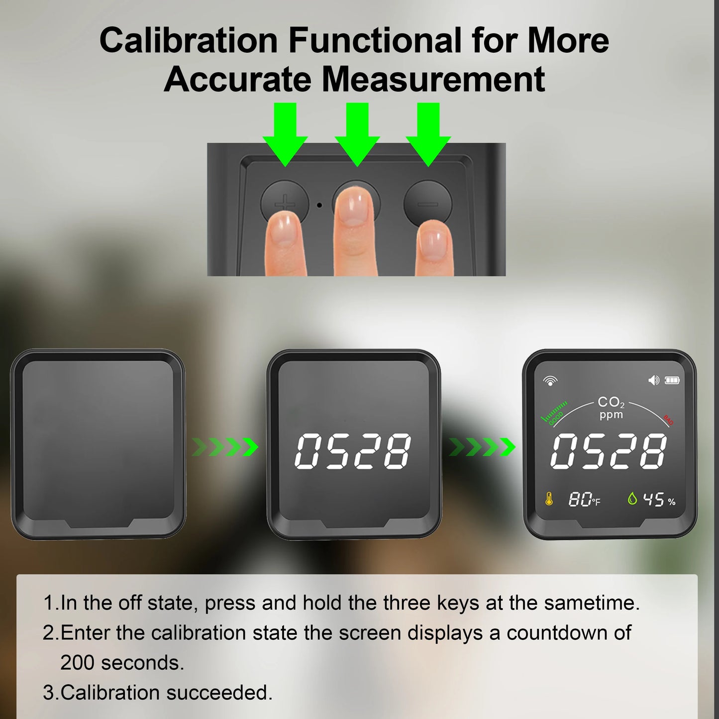 GIRIER Tuya Smart WiFi CO2 Sensor Smart Carbon Dioxide Meter Temperature Humidity Detector Monitor with LCD Screen 3 in 1 Meter