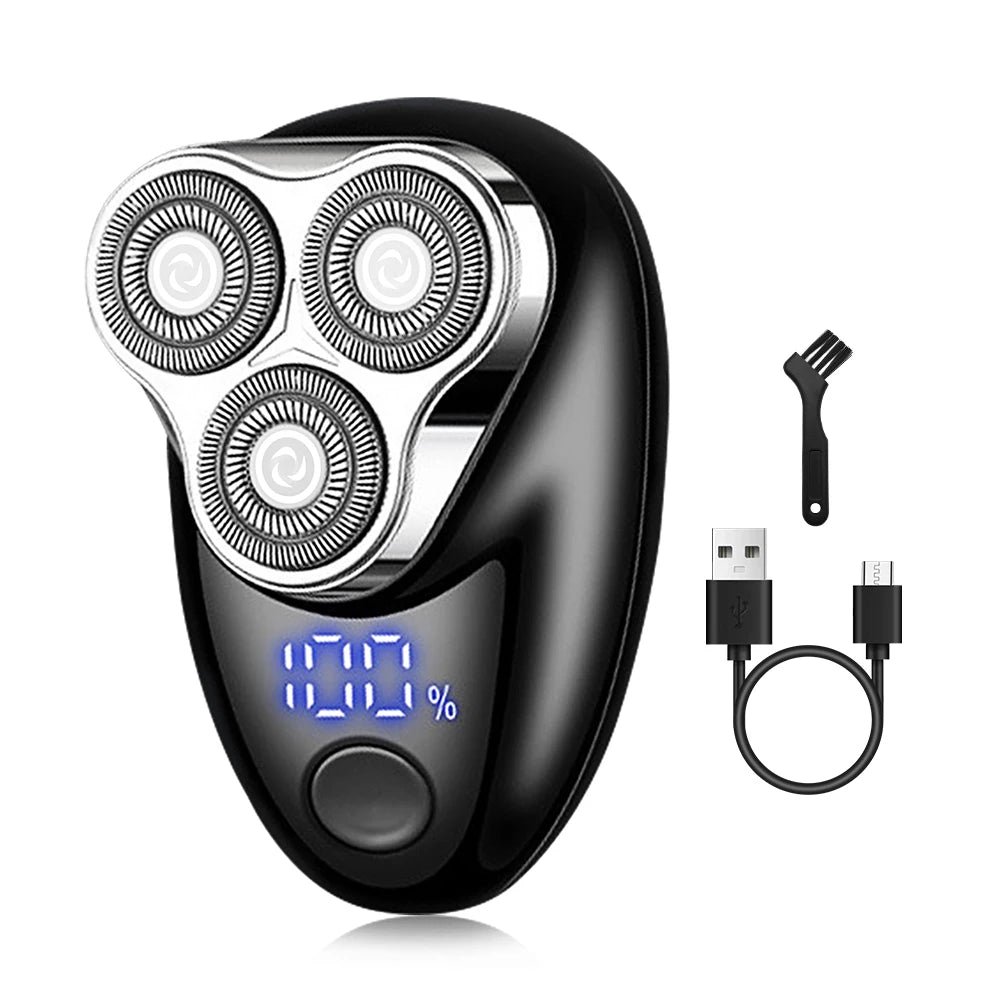 Mini rechargeable electric shaver with digital display - portable and easy-to-use shaver