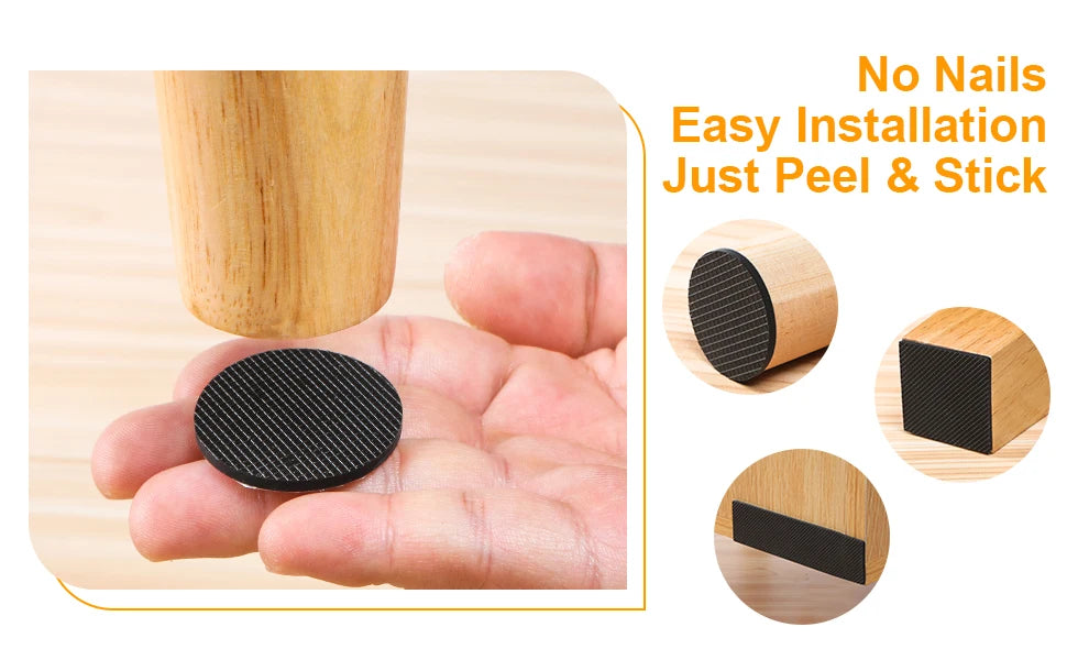 Self Adhesive Non Slip Furniture Pads 4”x40” Rubber Floor Protectors, Cuttable Anti Skid Grippers for Hardwood Floors