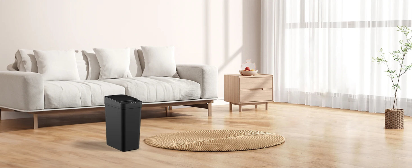 Bathroom Trash Can, 12L Automatic Motion Sensor Touchless Waterproof Trash Bin with Lid, Smart Electric Trash Can for Kitchen