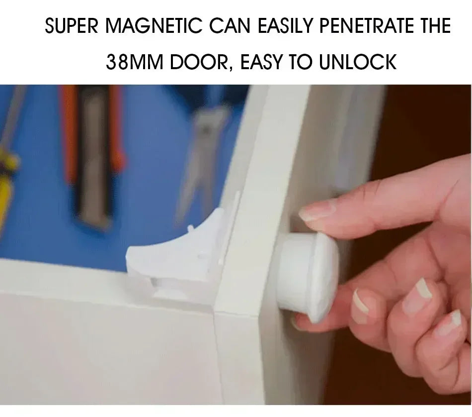 Child Safety Lock with Magnetic Keep Your Kids Safe Children's Lock Ideal Drawer Cabinet Door Safety for Toddler Baby Protection