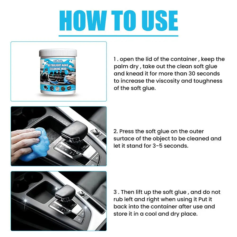 Car Cleaning Gel Air Vent Magic Dust Cleaner Gel Office Gap Wash Mud Removal Rubber Auto Interior Cleaning