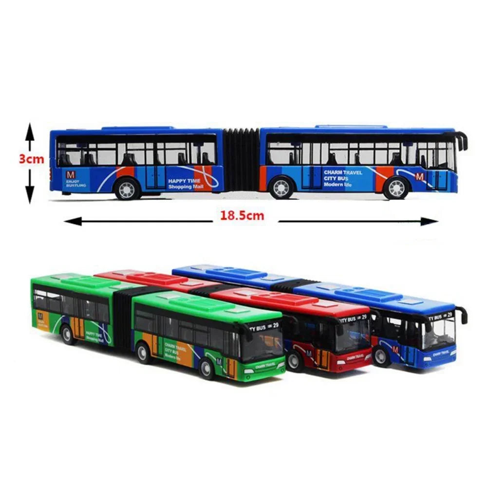 1/64 Diecast Alloy City Bus Pull Back Cars Kids Toy Car Inertia Vehicle Model Toy Educational Toys for Children Gift Boys Toys