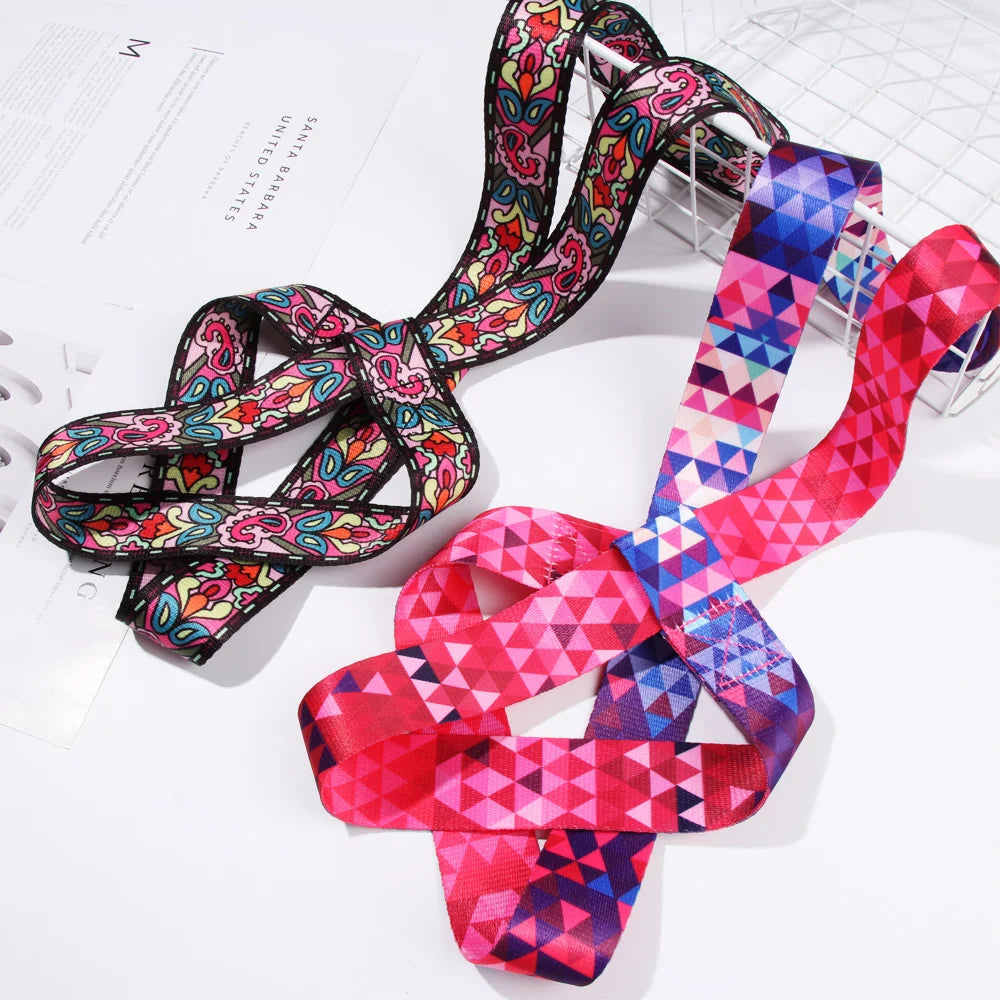 Nylon Colorful Straps Yoga Mat Strap Belt Adjustable Sports Sling Shoulder Carry Strap Belt Exercise Stretch Elastic Yoga Belt