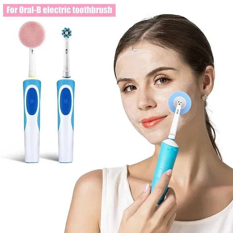 Facial Brush Head For Braun Oral b Vitality Triumph D12 D16 D20 D34 Electric Toothbrush Head Silicone Facial Cleansing Brush
