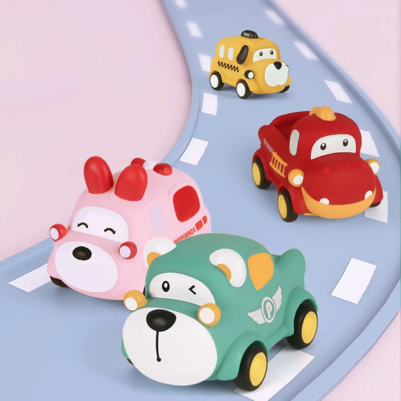 Baby Car Toys Cars Soft Sturdy Pull Back Car Toys Mini Racing Car Kids Educational Toy For Children Boys Girl 1 2 3 4 5 Years