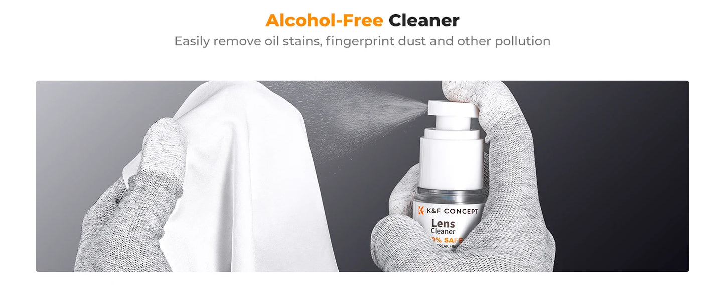 K&F Concept Camera Lens Cleaning Kit with Camera Blower Glasses Wipes Cloth Cleaning Liquid Cleaning Pen for Camera Lens Phone