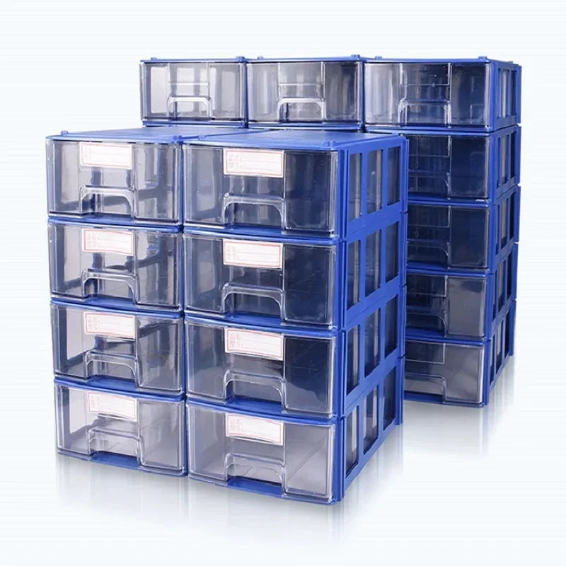 10 Pieces Drawer Storage Box Stackable Rectangular Small Parts Tool Storage Box Office Desktop Organizer