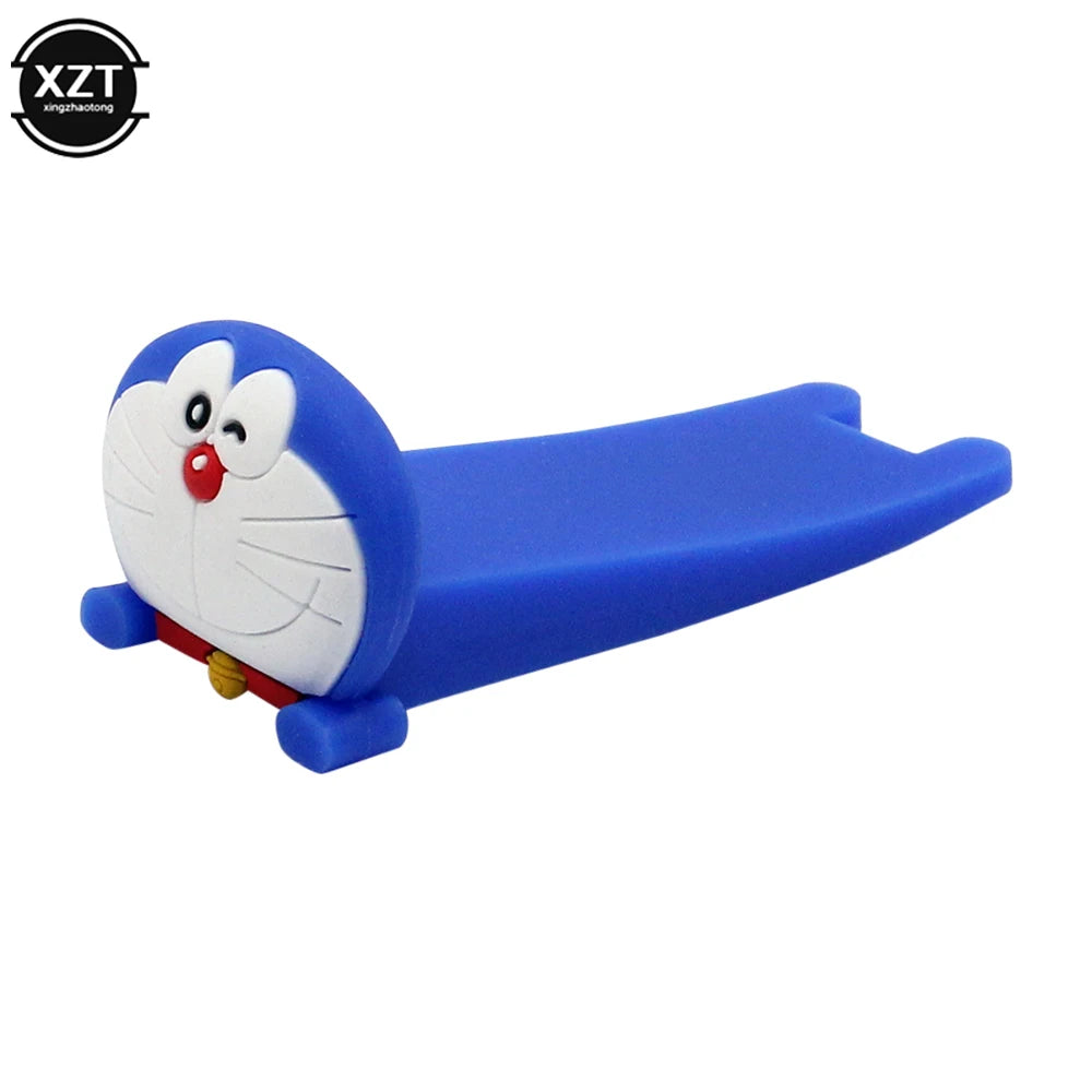 Cute Cartoon Silicone Door Reusable Shock Absorbent Block Wedge Doorstops Door Handle Stopper Home Door Anti-collision Stopper