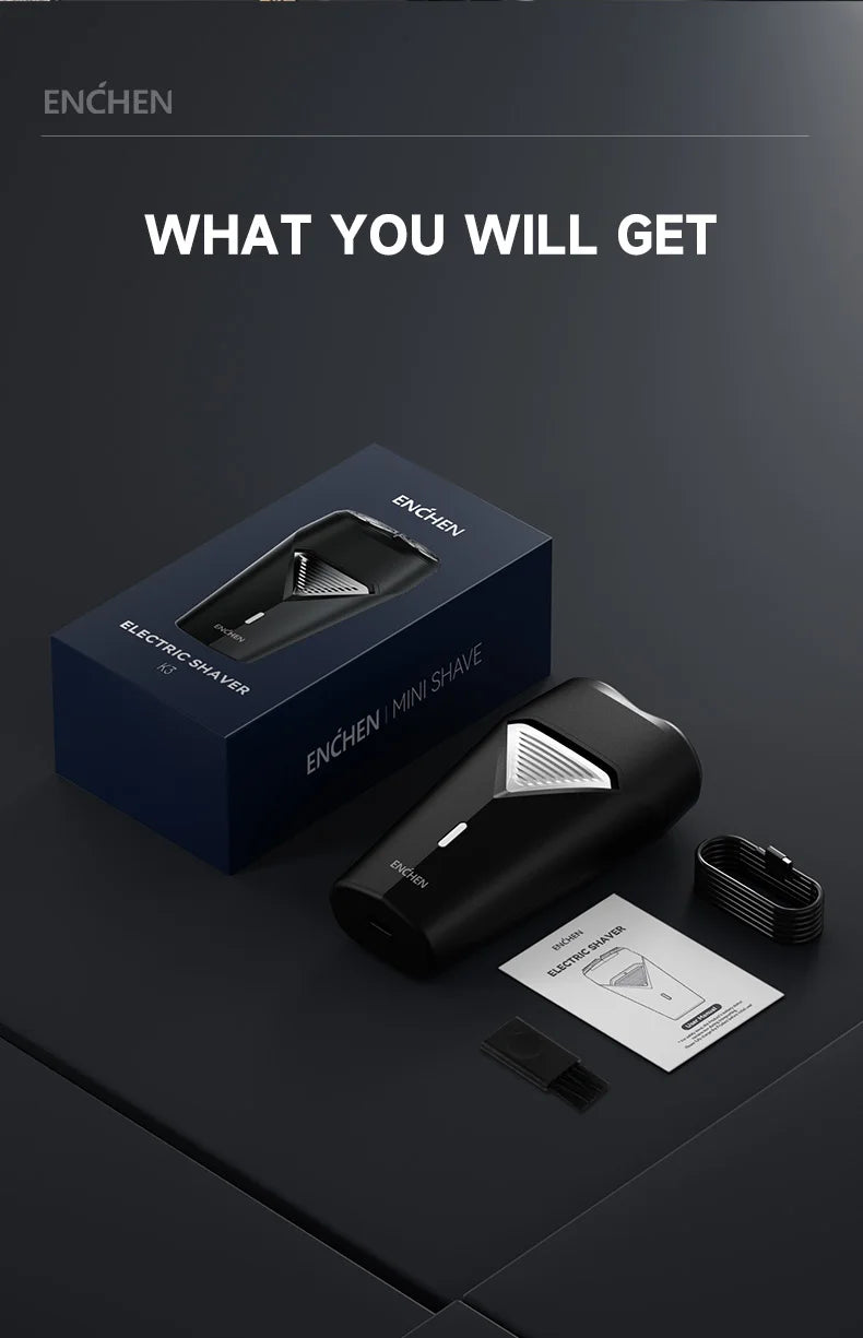 ENCHEN K3 Electric Shaver WIth 2-Direction Flex Heads Type-C Charging Port And Detachable Shaver Head Easy To Clean