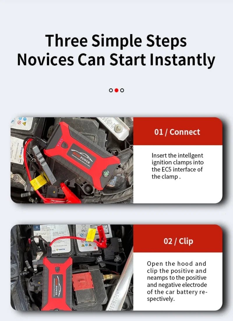 Portable Car Battery Starter Auto Jump Starter 99800mAh Petrol Diesel Car Emergency Booster Start Power Supply 12V For Cars