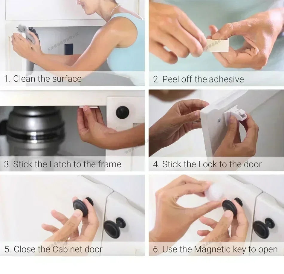 Child Safety Lock with Magnetic Keep Your Kids Safe Children's Lock Ideal Drawer Cabinet Door Safety for Toddler Baby Protection
