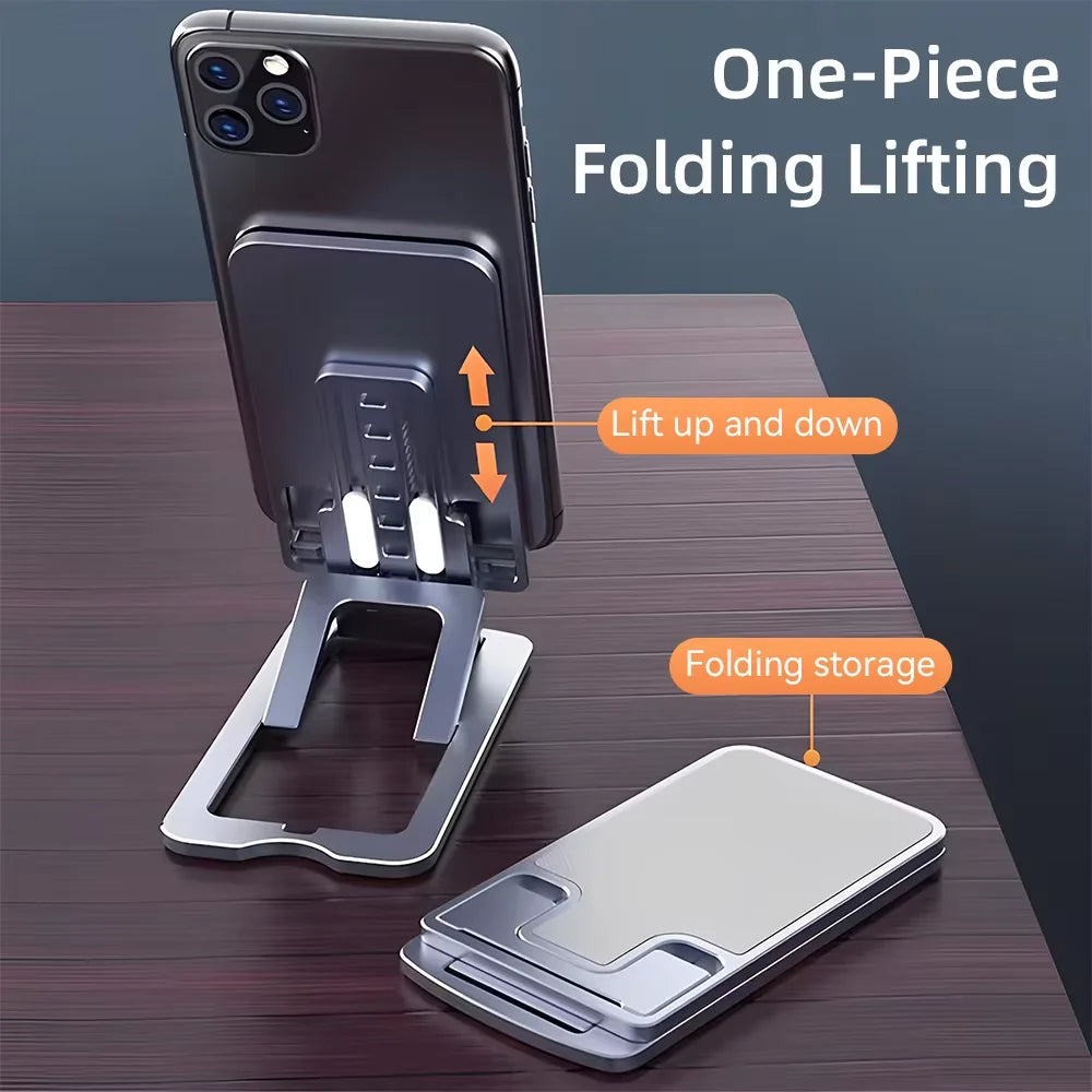 Universal Adjustable Foldable Desktop Phone Stand -Height & Angle Adjustment for All Smartphones Mobile Support Holder All Phone