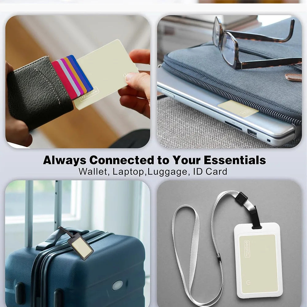 Airtag Card Wallet Tracker Thin 1.6mm, Rechargeable Air Tag Compatible with Find My (iOS Only), Item Finder Locator for Luggage