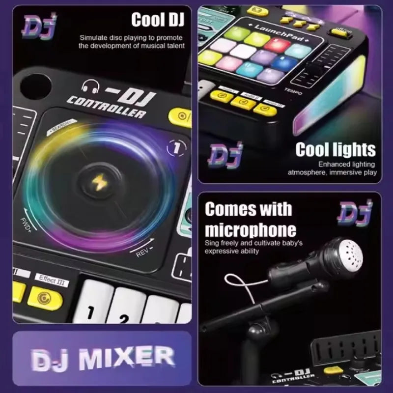 Children's Beginner Educational Electric Musical Instruments Keyboard Simulation Multifunction Microphone DJ Mixer Toys for Kids