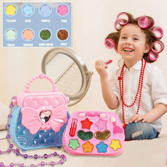 Kids' Dress-Up Toy Set: Makeup Kit, Bowknot Handbag, Jewelry Crossbody Bag | Ideal Gift for Party, Birthday, Christmas