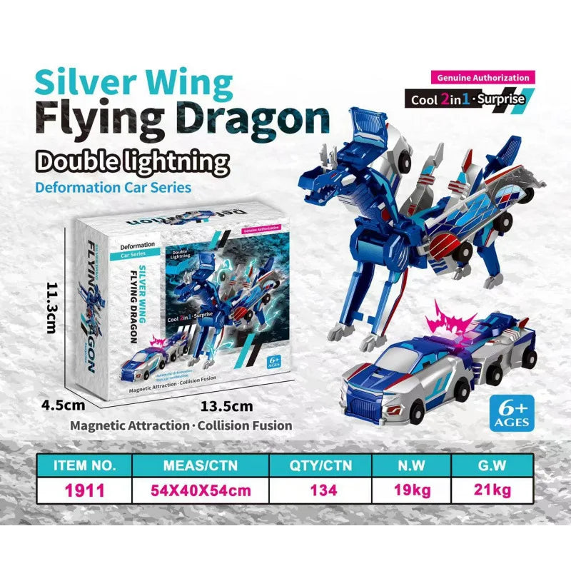 2 in 1 Collision Transforming Car Toy, Magnetic Cars Transform Fun - Cars with Collision Transformation Party Favors Gift