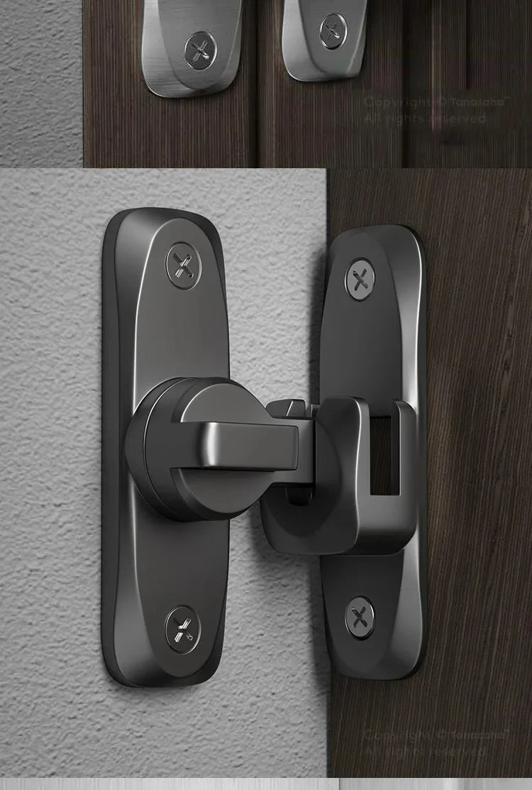 Hasp Latch Door Lock Anti-theft Buckle Latch Zinc Alloy Black Cabinet Locks Safety Lock Sliding Door Lock Door Bolts Hardware