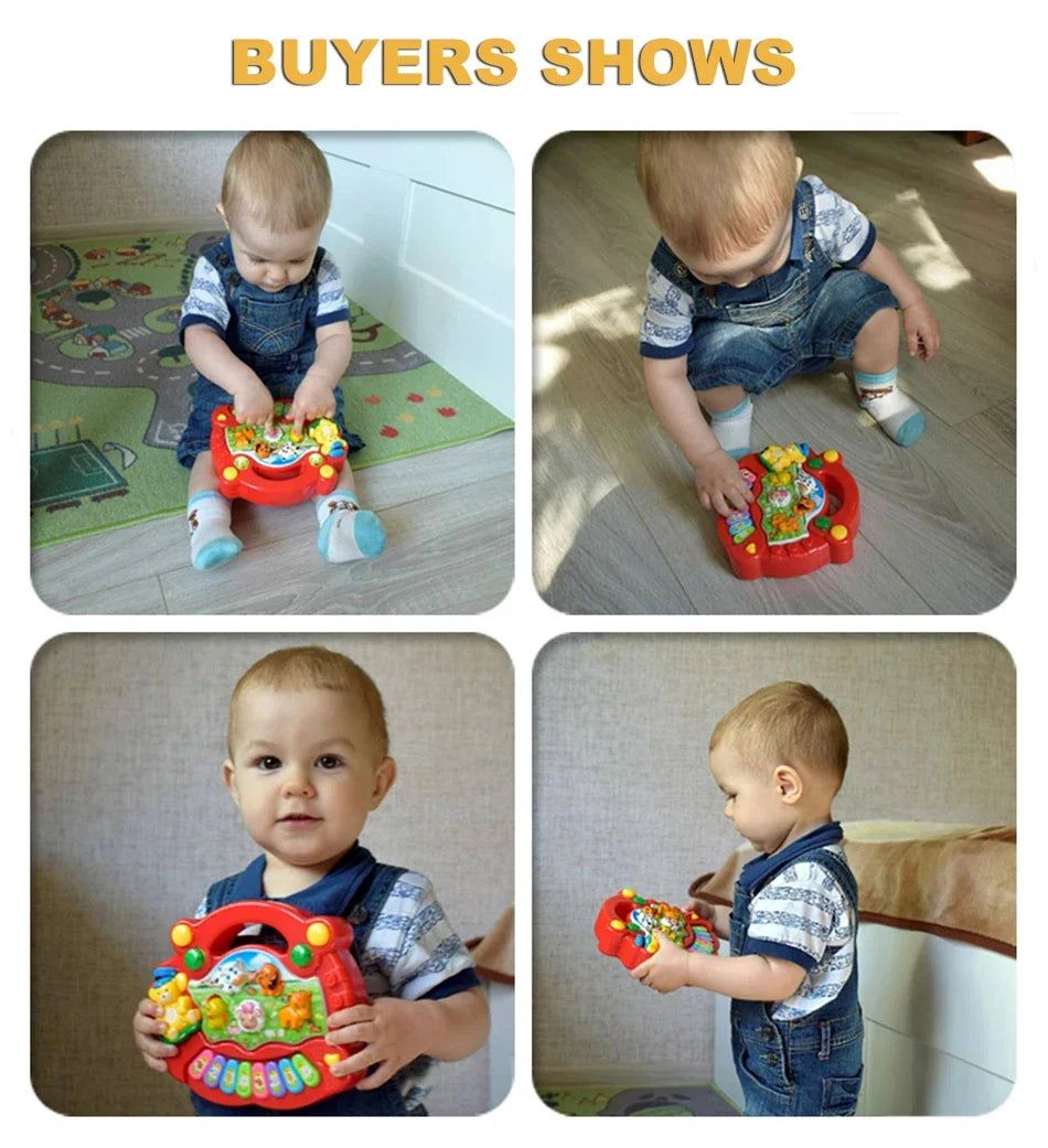 Baby Musical Toy with Animal Sound Kids Piano Keyboard Electric Flashing Music Instrument Early Educational Toys for Children