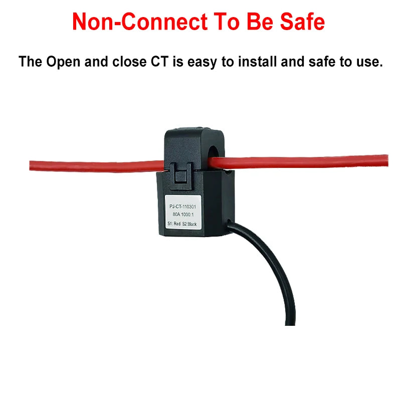 Tuya Smart Life WiFi Energy Meter 80A 1/2 Channel with Clamp App Monitor Solar Export and Import Power AC100V/240V