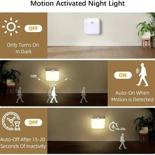 Motion Sensor Night Light Rechargeable Stick-On LED Closet Light Auto On Off Wall Light Automatically Closet Lights Night Lamp