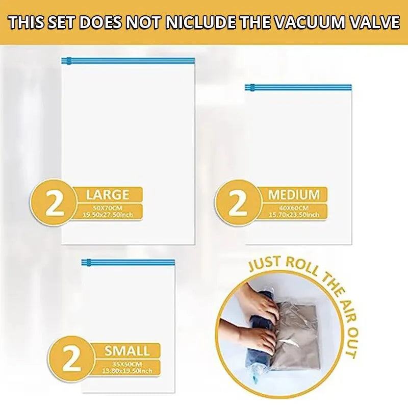 1 Set Travel Compression Bags Vacuum Packing Roll Up Space Saver Bags for Luggage Cruise Ship Essentials