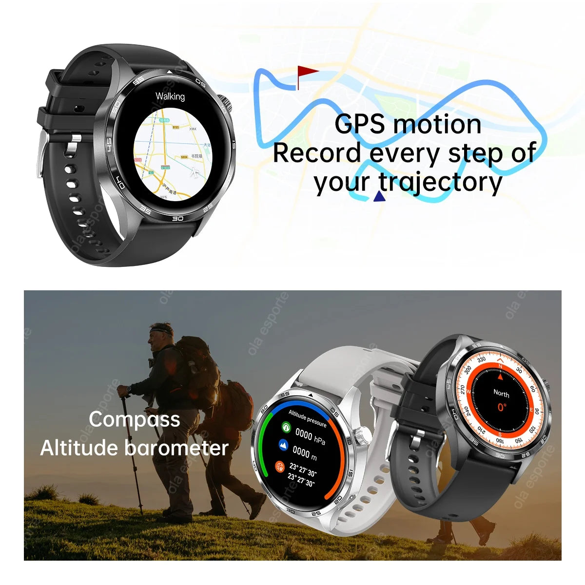ساعة GT5 Pro الذكية الجديدة للرجال، إصدار 2025، مزودة بنظام تحديد المواقع العالمي (GPS)، وشاشة AMOLED بزاوية 360 درجة، وتقنية NFC، وبلوتوث لإجراء المكالمات، ومقاومة للماء، وميزة مراقبة الصحة، متوافقة مع نظام iOS.
