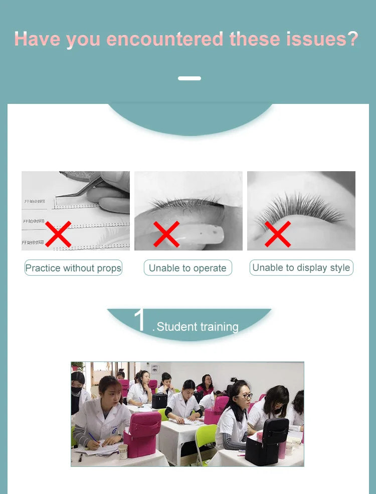 Wholesale Low Price Lash Mannequin Head Practice Kit with 5 Pairs Pratice Strip Lashes for Training Eyelash Extensions 20 - 99 s
