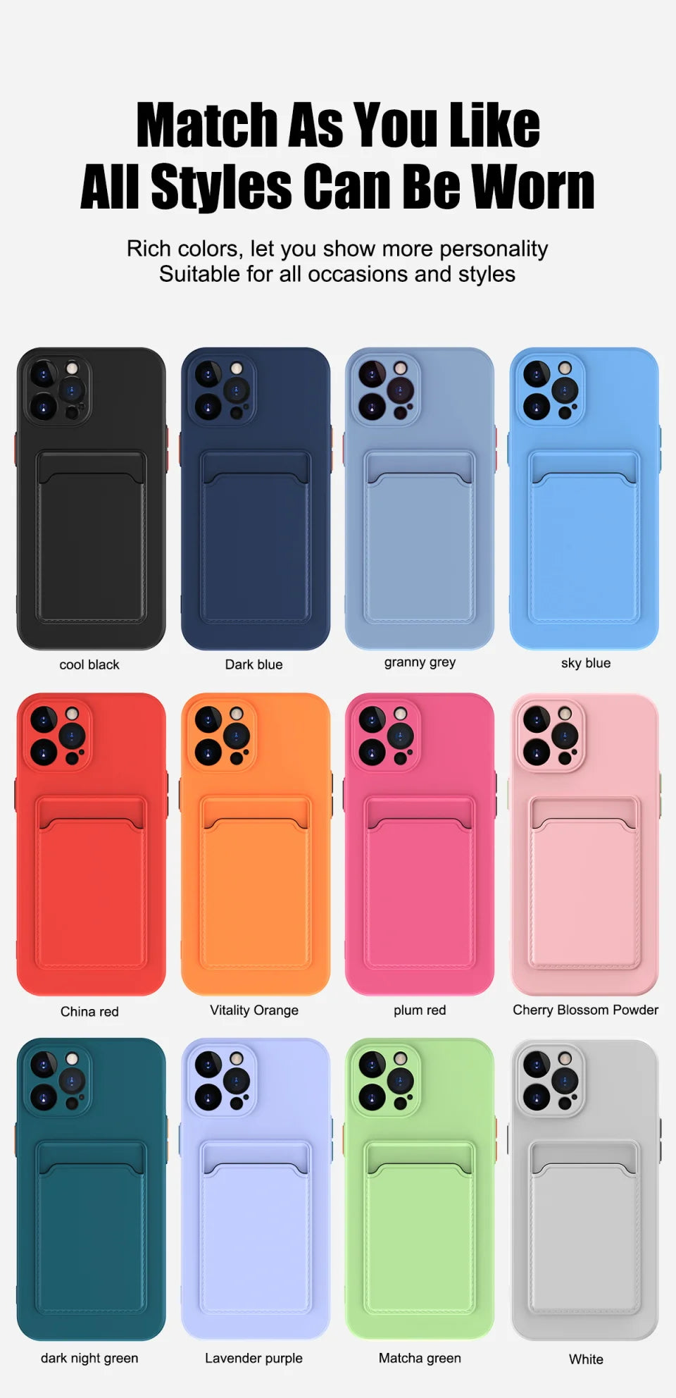 Silicone Wallet Case Funda For iPhone 16 Pro Max 15 14 Plus 11 12 13 Mini SE Card Holder Slot Back Cover Protective Accessories