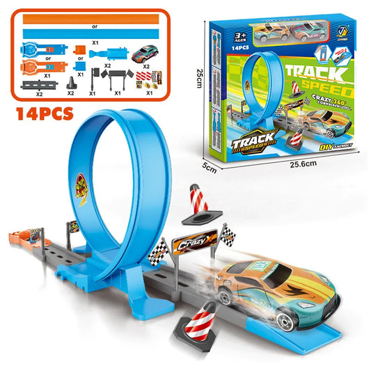 metal racing cars, alloy track catapults, and track carsBoys' and children's toy cars,