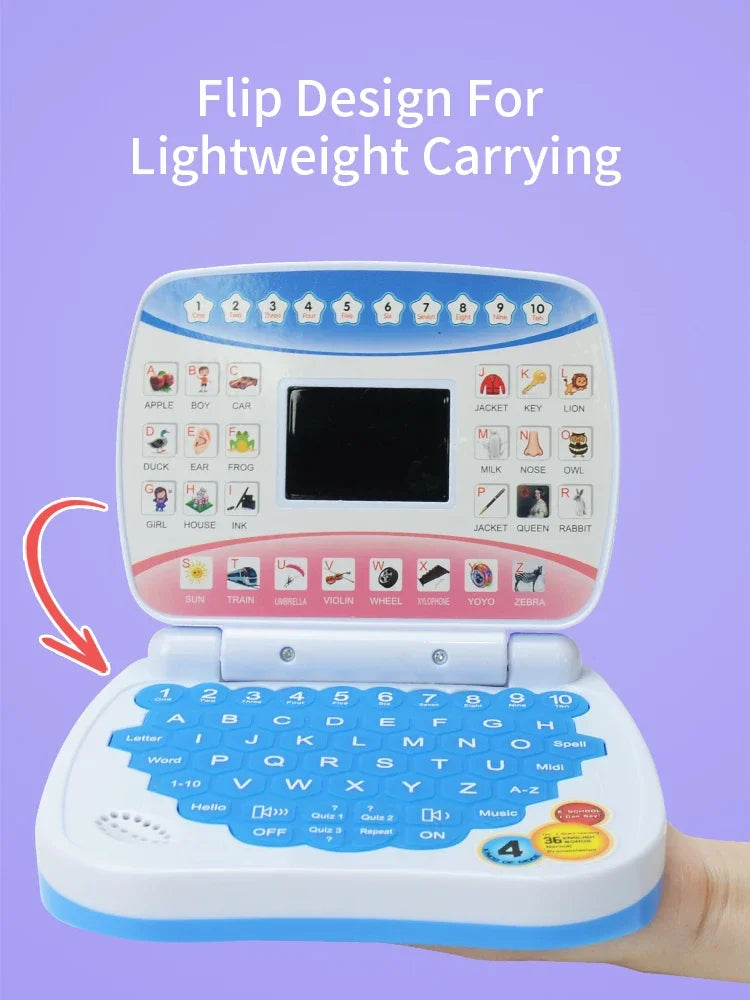 Kids Educational Learning Laptop Toy – Bilingual Electronic Computer for Toddlers, STEM Early Preschool Learning Machine Gift