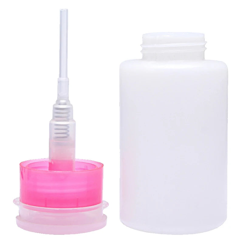 Empty Nail Art Polish Clean Bottle Clear Pump Dispenser Liquid UV Gel Polish Dirty Cleanser Remover Bottle Tools Pink Black