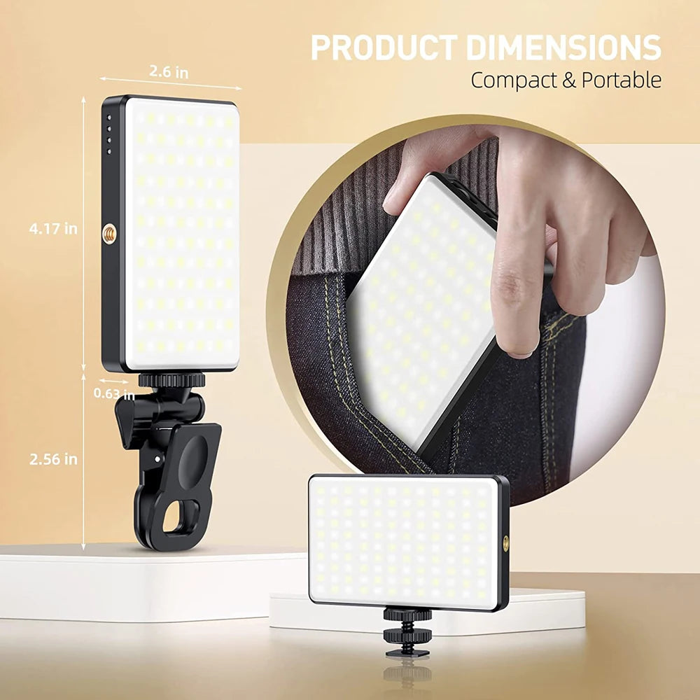 LED Selfie Light Phone Fill Light 120 LED 3000mAh Rechargeable Portable Video Light for Tiktok Vlog Video Conference Selfie
