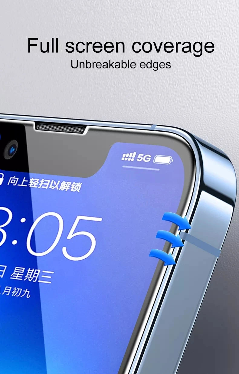 9D Screen Protector Tempered Glass for IPhone 14 13 12 11 Pro Max Protective Glass for IPhone X XR XS Max 7 8 6S 14 Plus