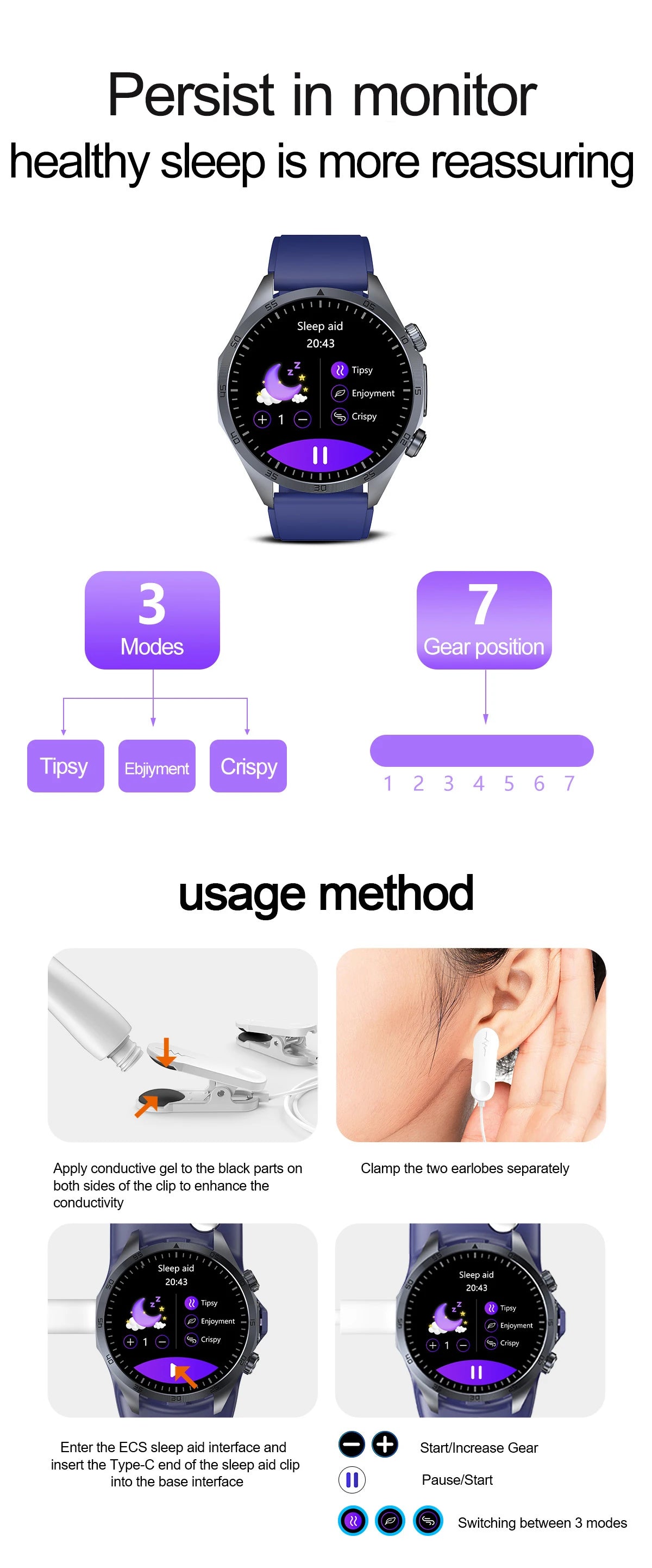 2025 Laser Pulse Uric Acid Blood Fat Nursing Smart Watch Men Body Fat Blood pressure ECG+PPG Sleep aid Treatment Health Watch